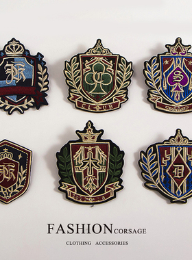 英伦风刺绣布贴胸针男女学生二次元JK胸章衣服配饰书包别针徽章潮