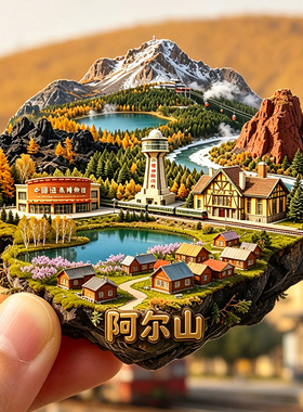 【阿尔山冰箱贴】内蒙古中国温泉博物馆白狼峰红色火山岩旅游打卡