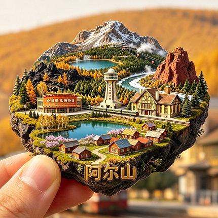 【阿尔山冰箱贴】内蒙古中国温泉博物馆白狼峰红色火山岩旅游打卡