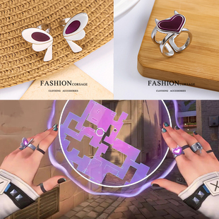 《无畏契约》暮蝶戒指 动漫游戏周边二次元COS手饰指环百搭装饰品