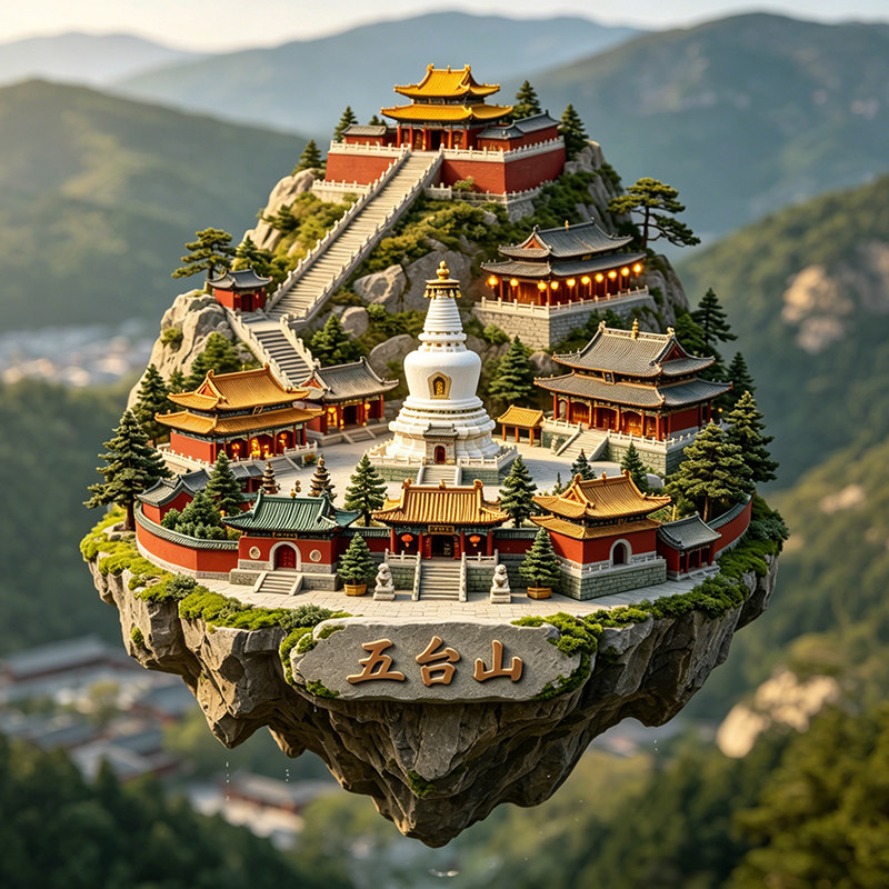 【五台山冰箱贴】山西文创文殊道场菩萨顶塔院寺大白塔旅游伴手礼图片