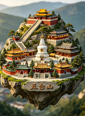 【五台山冰箱贴】山西文创文殊道场菩萨顶塔院寺大白塔旅游伴手礼