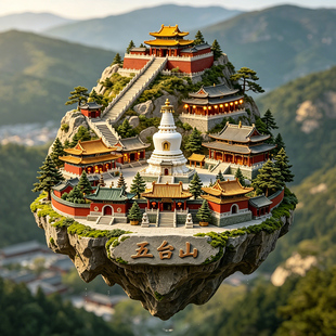 【五台山冰箱贴】山西文创文殊道场菩萨顶塔院寺大白塔旅游伴手礼