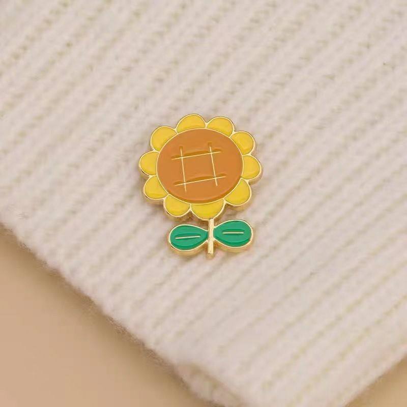 向阳而生一举夺魁复古向日葵胸针合金别针胸花书包配饰装饰品徽章