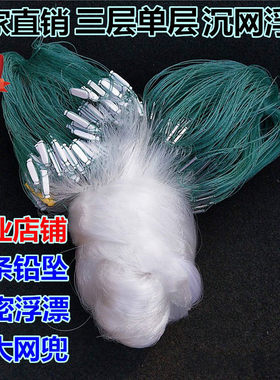 小白条专用鱼网粘网渔具沾网小鱼的网河里抓鱼网逮鱼浮网三层大漂