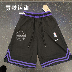 耐克 Nike NBA 洛杉矶湖人队 男子运动速干五分篮球裤 DZ3687-010