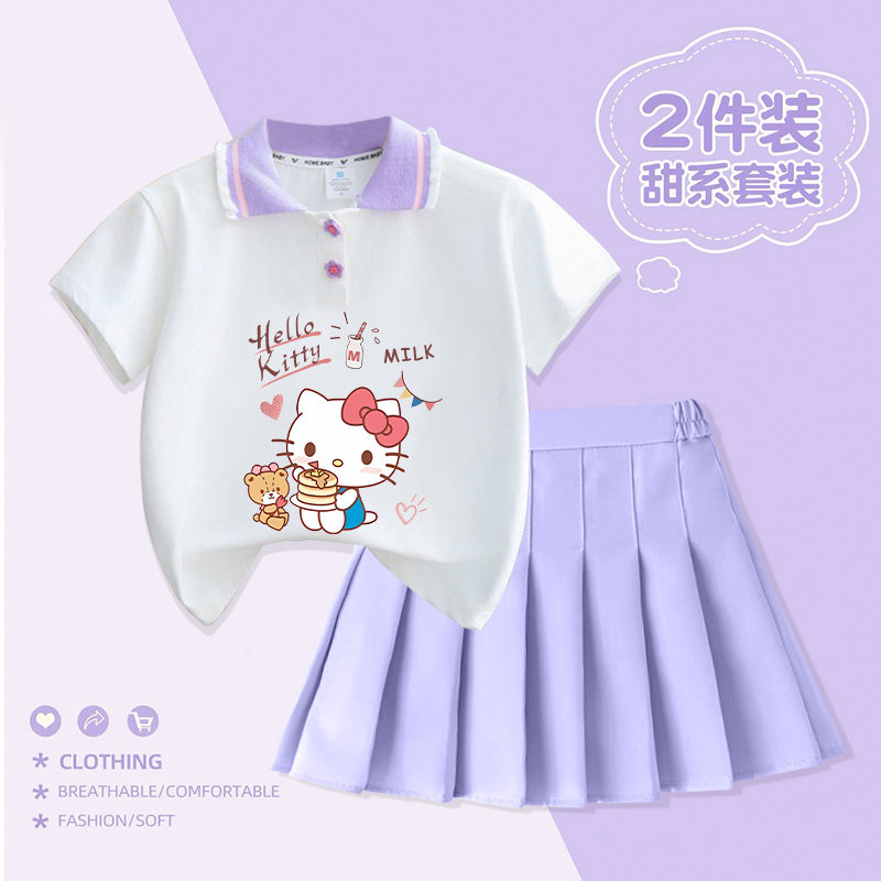 女童夏季套装2025半身裙短袖