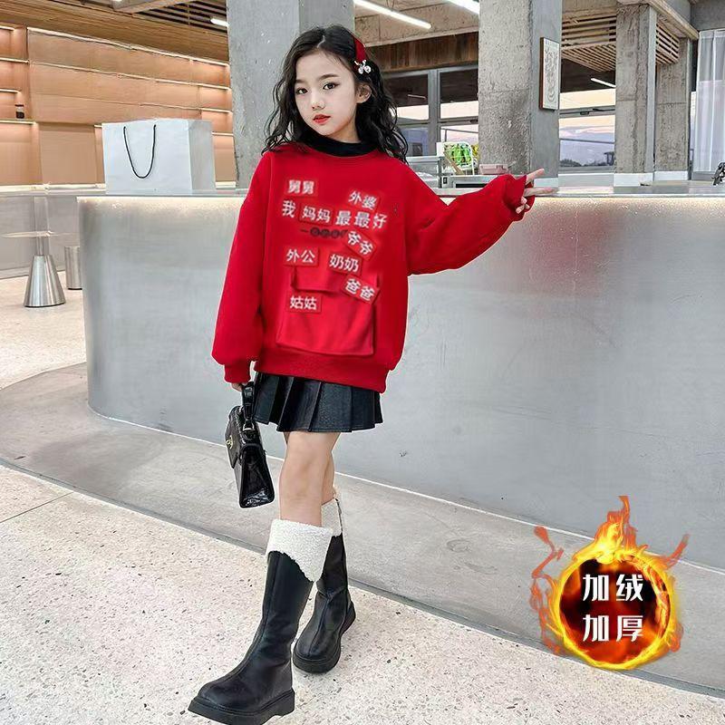 童女童卫衣拜年上衣中国风