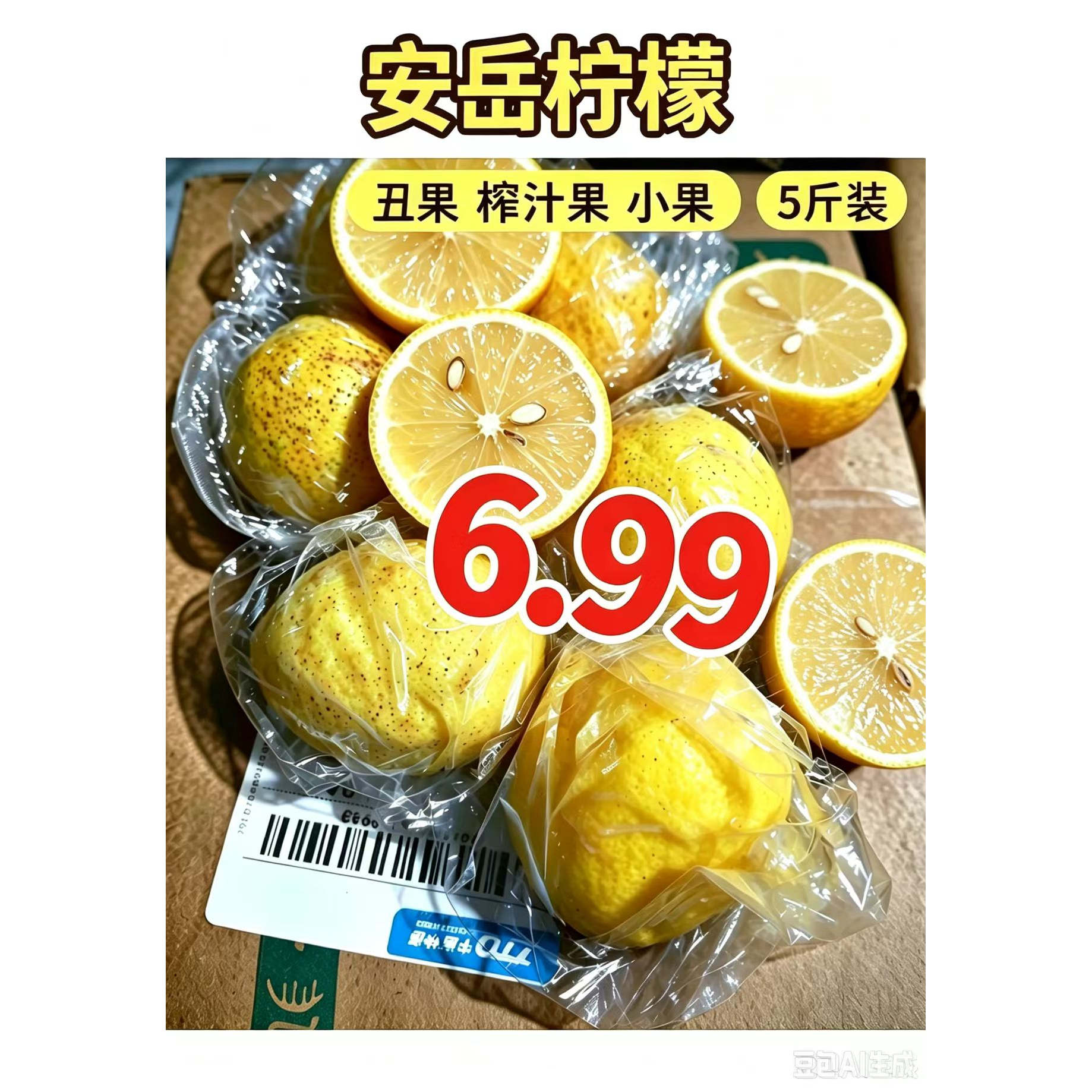 安岳黄柠檬新鲜多汁三级丑果榨汁商用家用奶茶店老果小果