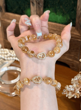 【金福袋】天然黄塔晶葫芦手链女招财旺事业黄水晶手串蛇年吉祥物