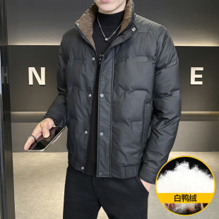冬季羽绒服男士2025新款男装潮牌轻薄保暖立领冬装白鸭绒加厚外套