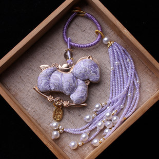 本命年小马非遗宋锦挂件流苏穗子马年包挂汉服旗袍挂饰车挂钥匙扣