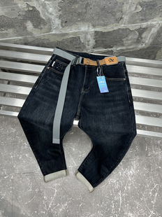 实体高品质秋冬新款超柔合体版牛仔裤男士修身小脚弹力休闲长裤男