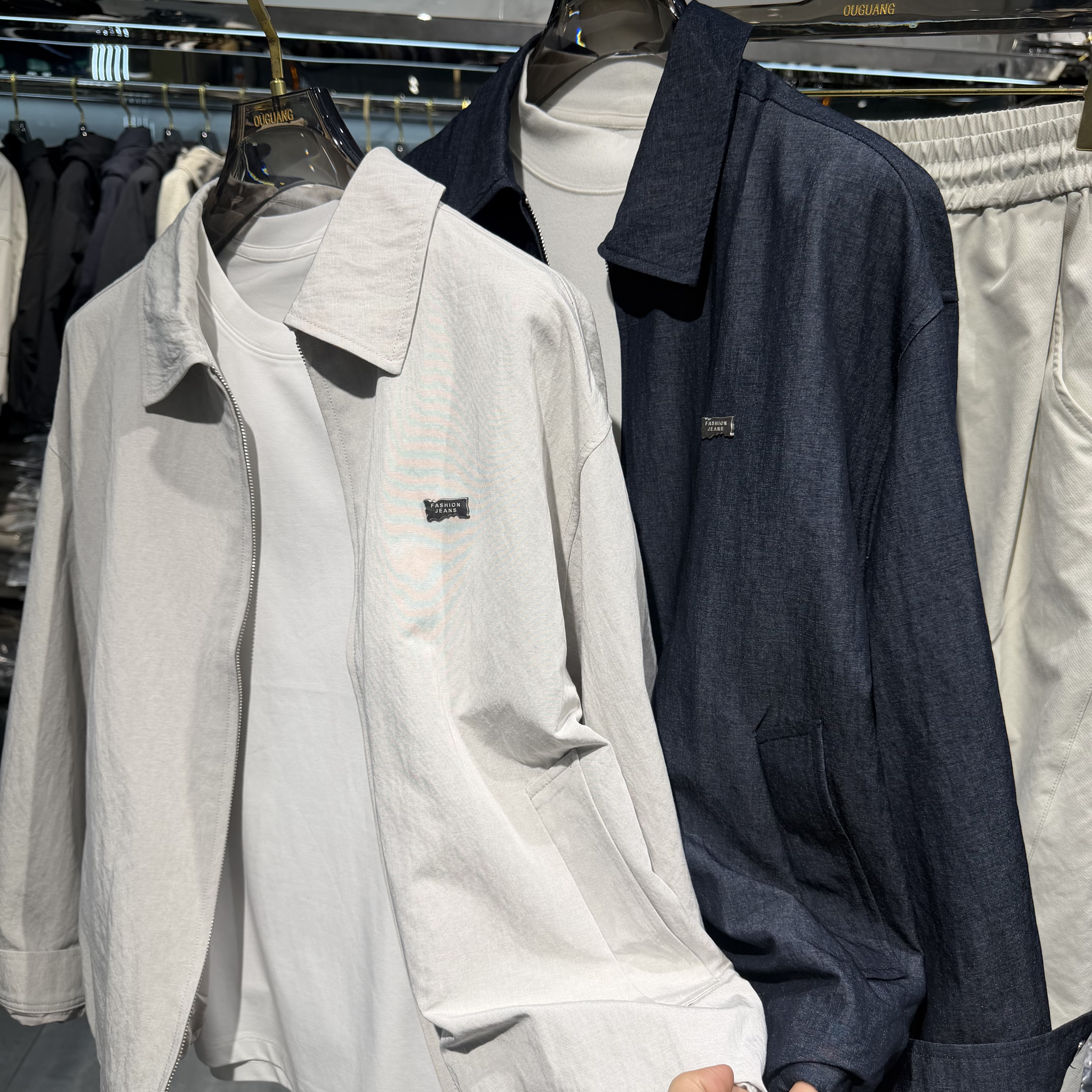 实体日系宽松翻领薄款夹克春季仿牛仔外套男新款休闲男装时尚上衣