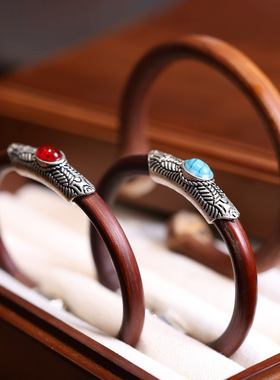 藏式天然野生山南无节鸡血藤手镯手饰男女情侣款有节木藤镯批发