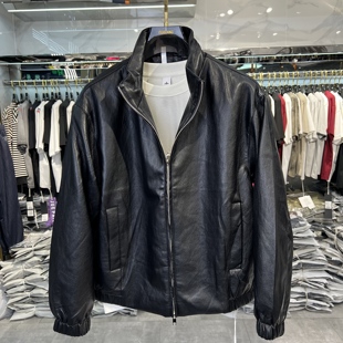立领百搭PU皮衣夹克休闲机车服时尚 UM正品 男士 秋季 防风外套男 新款