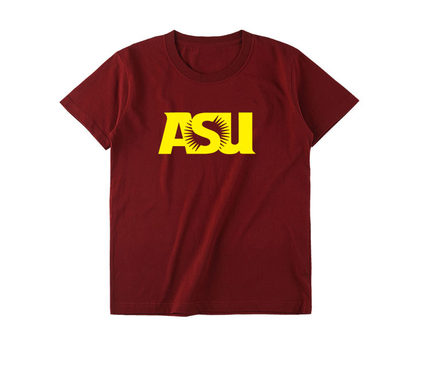 ASU大学T恤亚利桑那州立大学留学生纪念校服 圆领男女T恤 短袖