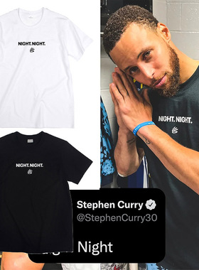库里ins总冠军同款curry短袖night night夏装篮球圆领纯棉t恤