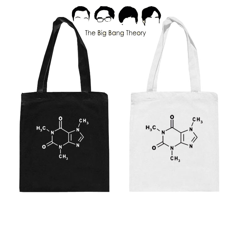 美剧单肩帆布包女生活大爆炸环保袋咖啡因分子式手提购物帆布袋包