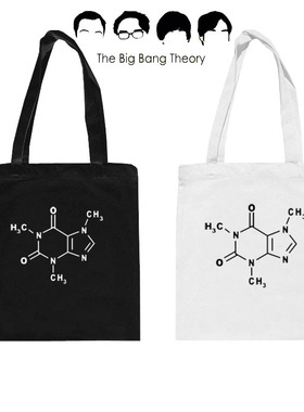 美剧单肩帆布包女生活大爆炸环保袋咖啡因分子式手提购物帆布袋包