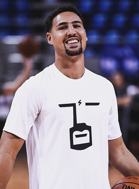 克莱汤普森简约头像夏季篮球运动宽松纯棉t恤男短袖训练服半袖