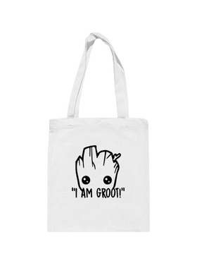 树精groot单肩帆布包女卡通银河护卫队学生装书手提购物帆布袋包