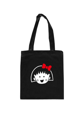 日系樱桃小丸子帆布袋单肩帆布包女环保老皮收纳包手提购物帆布包