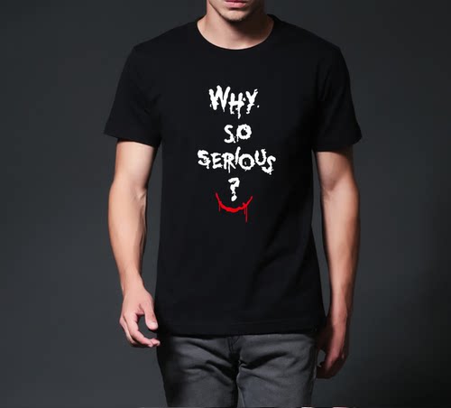 蝙蝠侠T恤 小丑短袖T恤 why so serious？batman周边短袖T恤