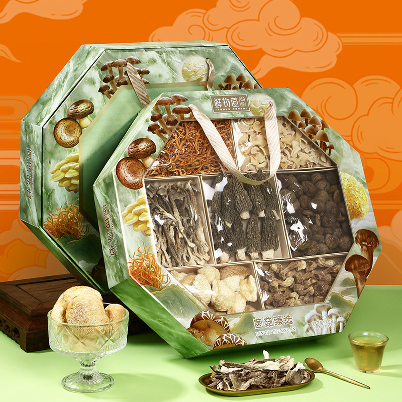 鲜物道山珍礼盒山菌山货菌菇干货春节年货伴手礼大礼包—菌菇臻选,粮油调味/速食/干货/烘焙,干货组合/料包/汤包/干货礼盒,淘宝优惠券,粉丝福利购,淘宝优惠卷