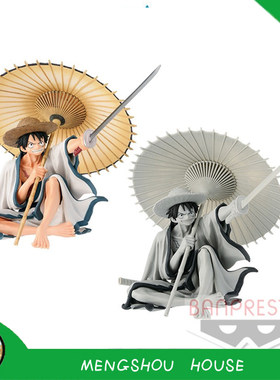 正版 眼镜厂BWFC海贼航海王 和服武士 路飞 草帽打伞 景品手办