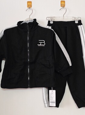 Z909巴bu男女童春秋款针织运动套装粉色新款11.12.13.14.15.16