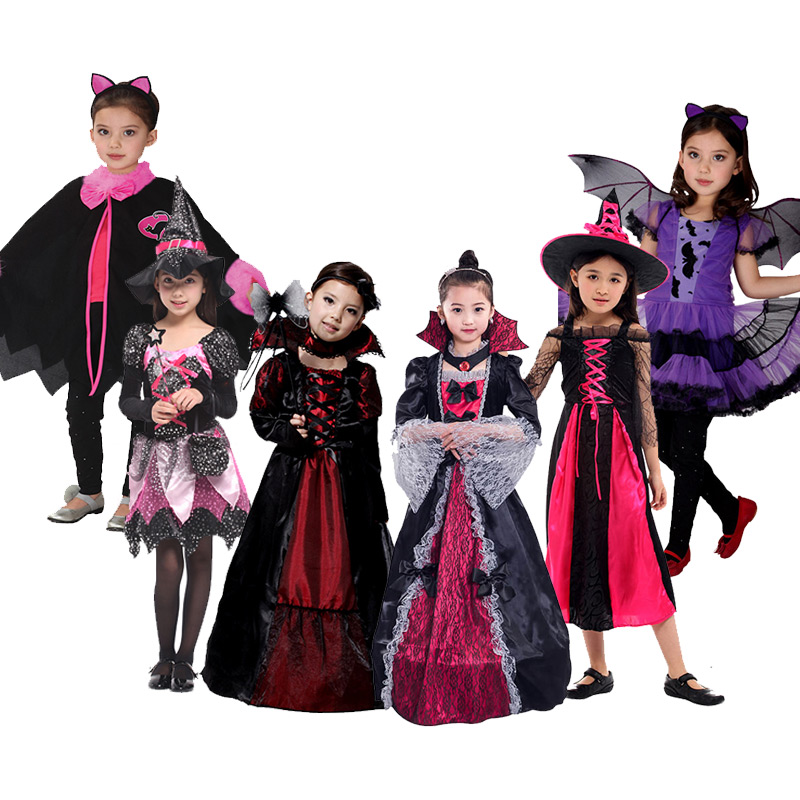 女巫吸血鬼幽灵万圣节蝙蝠公主衣服演出衣服儿童服装女童cosplay