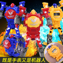 Children's cartoon deformation electronic watch diamond robot kindergarten baby boy girl boy educational toys