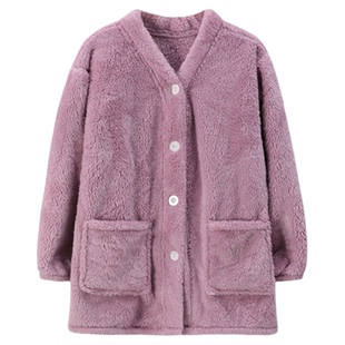 情侣珊瑚绒睡衣女睡衣单件男士 保暖内搭外套 家居服法兰绒暖暖冬季