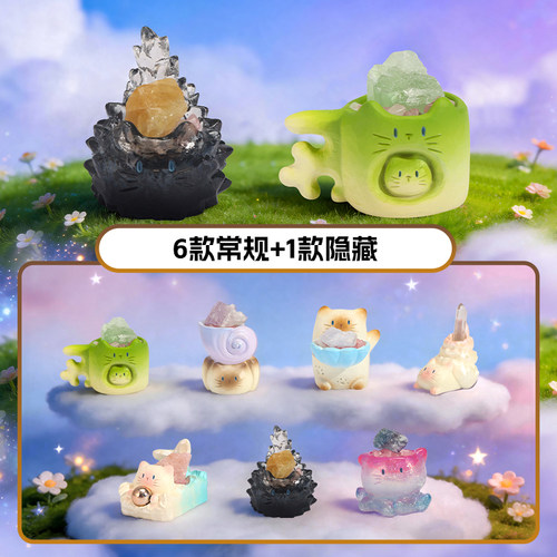 正版可爱猫猫pai水晶盲盒手办