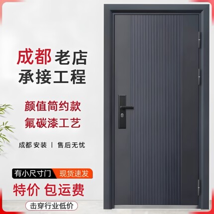 防盗门进户门家用入户门室内外出租房农村大门子母钢质工程单开门