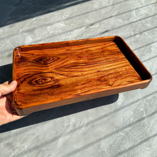 越南黄花梨茶盘茶托长方形天然木纹高档茶具托盘降香黄檀文承盘