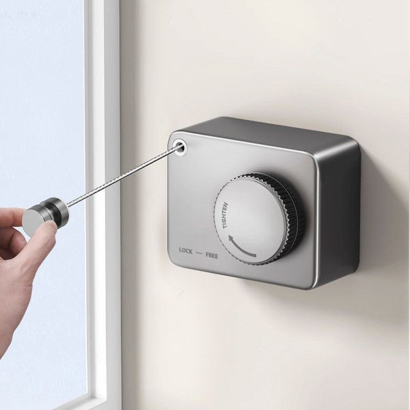 隐形晾衣绳室内免打孔阳台晾衣架钢丝绳伸缩凉衣绳卫生间晾衣神器