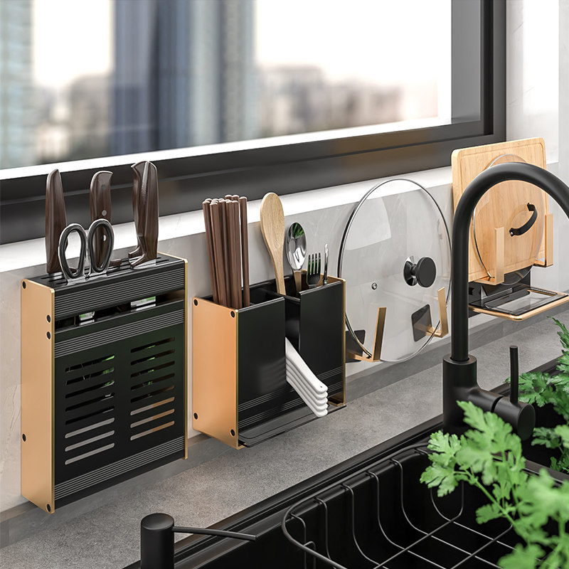 筷子篓壁挂式置物架勺子筒笼收纳架厨房沥水收纳盒免打孔刀架家用|msdalam kategori pinggan mangkuk, pinggan mangkuk, sangkar pinggan mangkuk/rak - dari Buy2taobao.com untuk memberikan perkhidmatan ejen Taobao profesional membeli