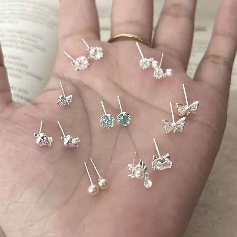 简约小众设计银色金属蝴蝶结耳钉女轻奢高级感气质耳环耳饰2025新