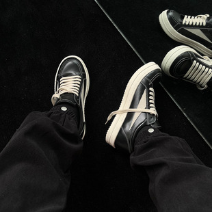 厚底牛皮暗黑RO黑白休闲板鞋 低帮鞋 春秋夏季 主线新款 女 子男侵权款