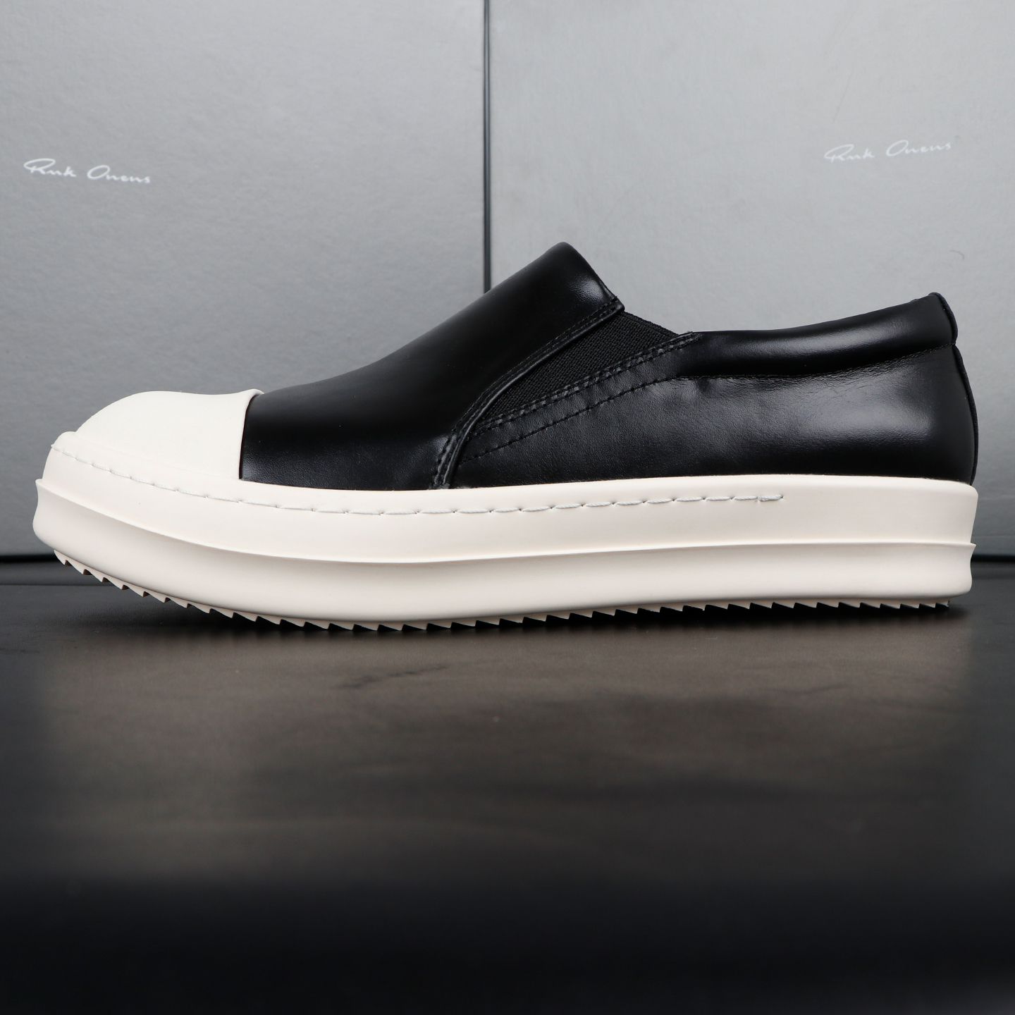 低帮RO鞋子男增高一脚蹬主线新款春秋季潮厚底牛皮黑白休闲板鞋女