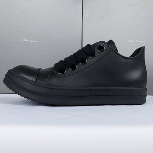 低帮RO鞋子男侵权款主线新款春秋夏季厚底牛皮暗黑真皮休闲板鞋女