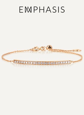 EMPHASIS艾斐诗「恒」系列18K玫瑰金镶嵌极简钻石手链91783B预订