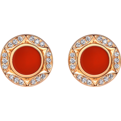 「恒」系列18K金红玉髓耳钉