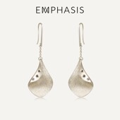 EMPHASIS艾斐诗「融」系列丝锻合金黑钻石耳钉中性耳环90541E预订