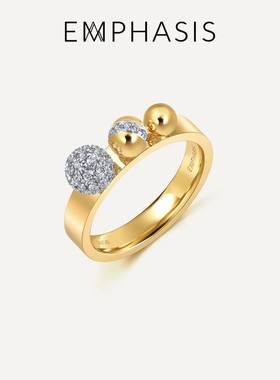 EMPHASIS艾斐诗「融」系列18K黄白分色黄金钻石戒指94135R
