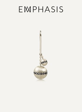 EMPHASIS艾斐诗「融」系列丝锻合金黑钻石耳环耳钉单只90538E