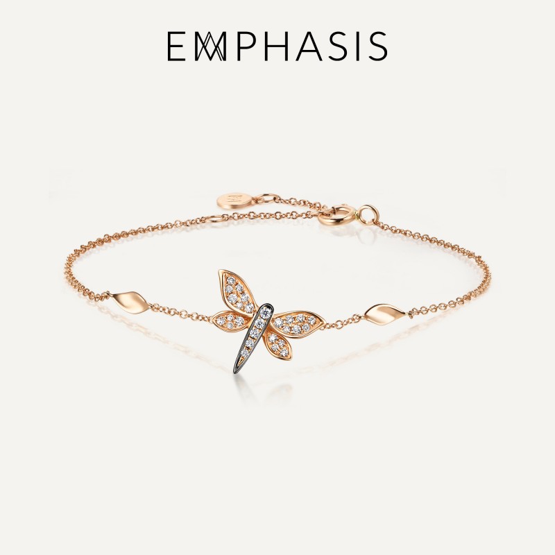 EMPHASIS艾斐诗「颂」系列18K金镶嵌钻石蜻蜓女士手链91559B