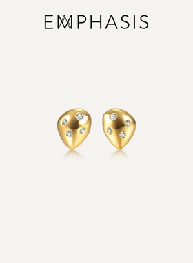 EMPHASIS艾斐诗「融」系列18K黄色黄金钻石耳钉96025E